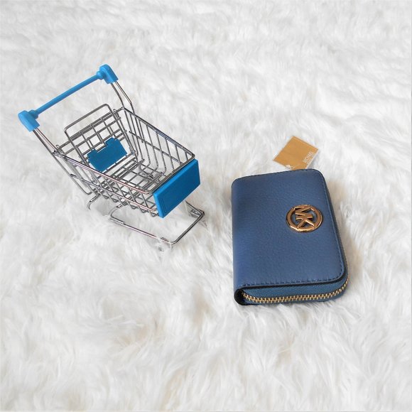 Michael Kors Fulton Zip Around Coin Case Denim - Picture 10 of 14